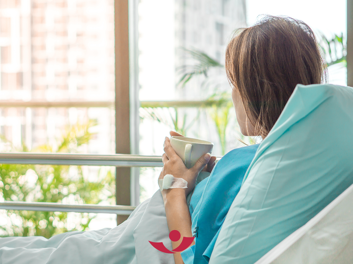 Patientin im Krankenbett