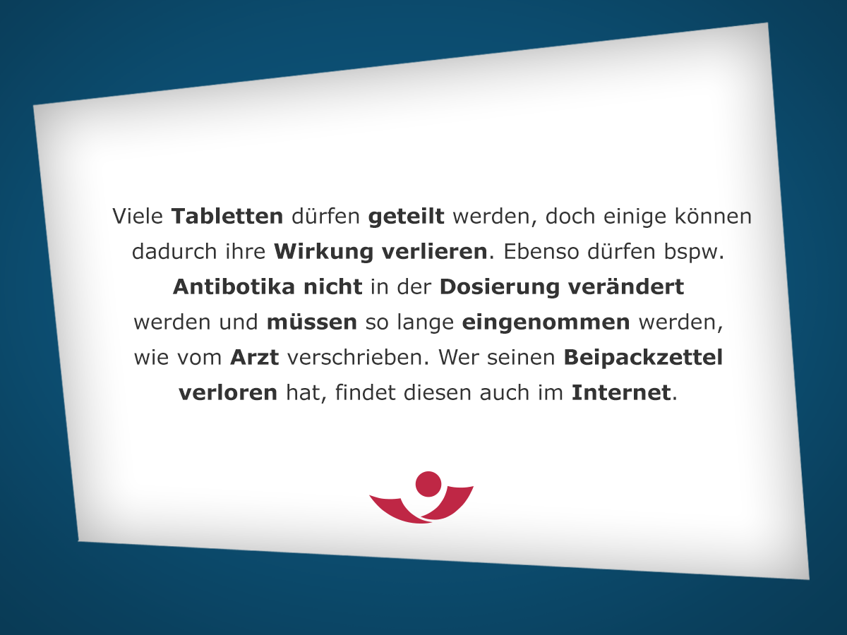 Tipps für sichere Arzneimitteleinnahme
