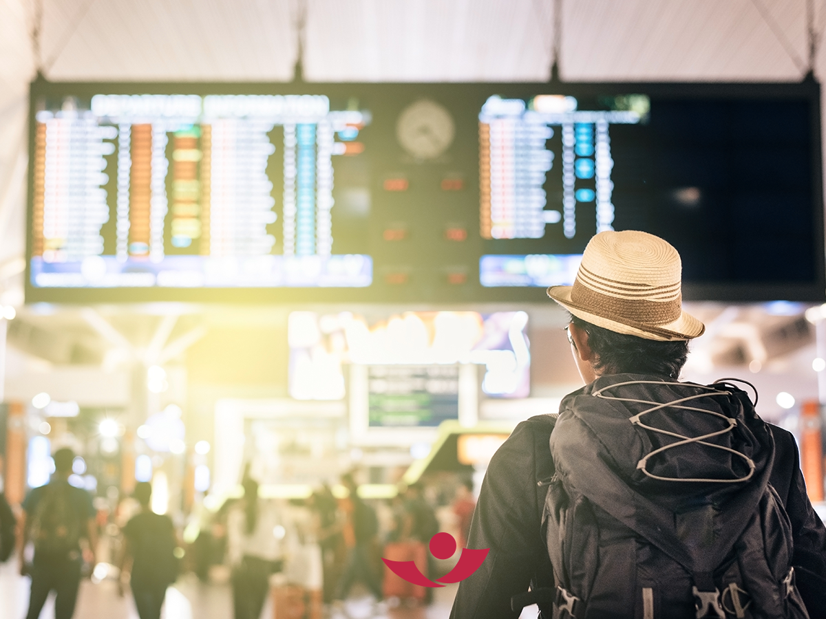 Reisender am Flughafen