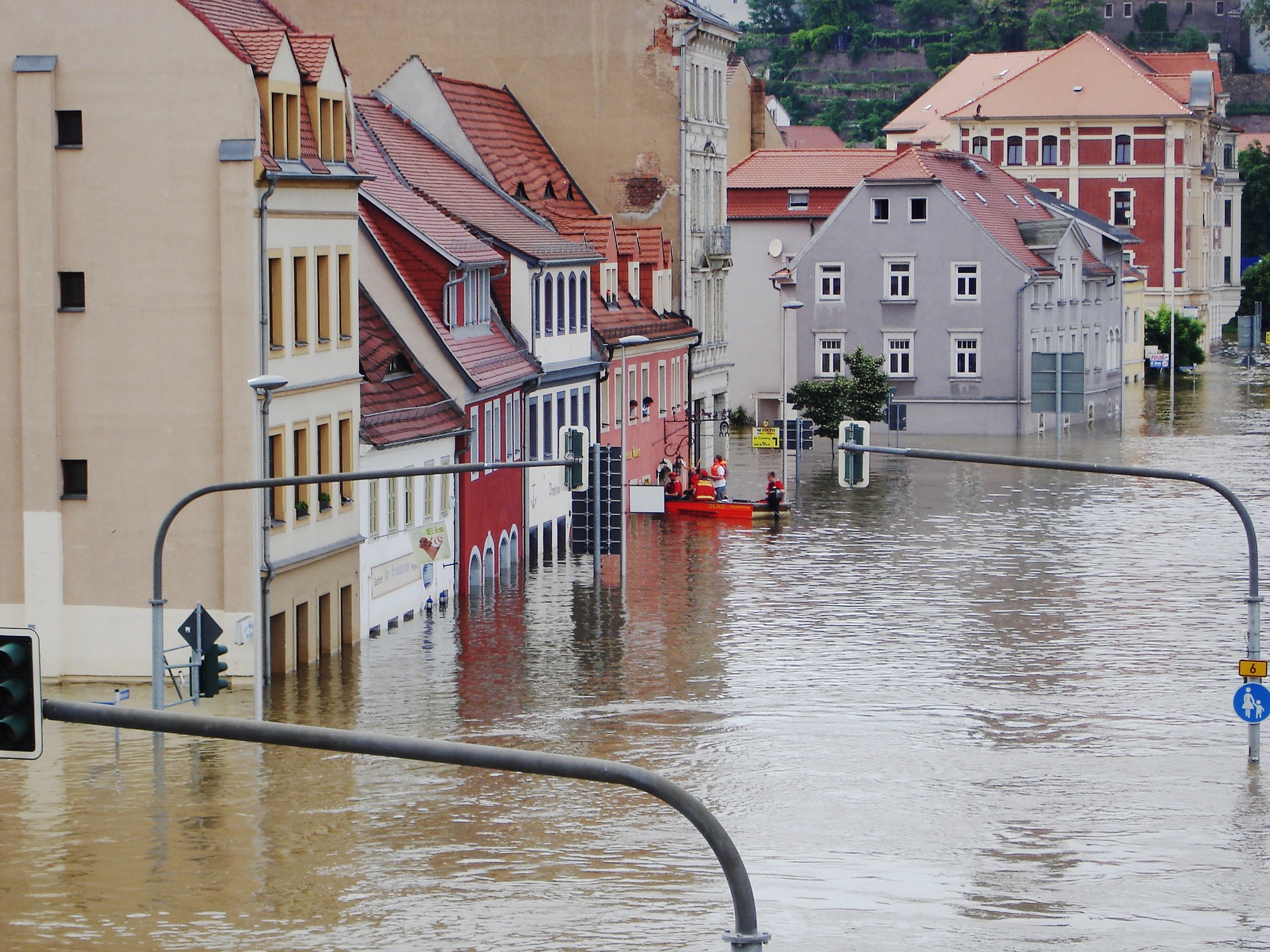 Hochwasser in Stadt